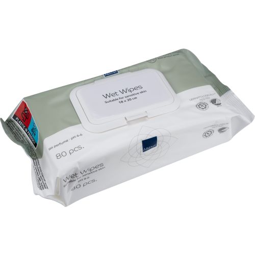 Abena Wet Wipes – 18x20cm Compact Skin Wipes (80-Pack)