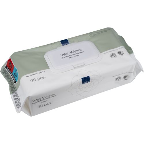 Abena Wet Wipes – 20x27cm Soft Skin Wipes (80-Pack)