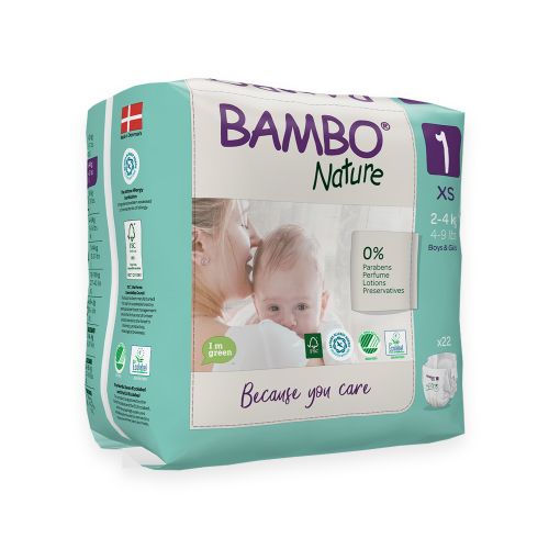 Bambo Nature Nappies – Size 1 (2–4kg) Eco-Friendly Newborn Diapers