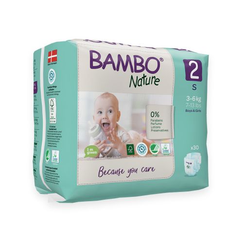Bambo Nature Nappies – Size 2 (3–6kg) Eco-Friendly Baby Diapers